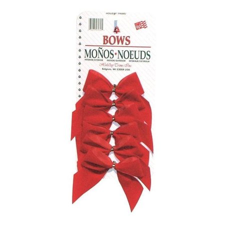 HOLIDAY TRIMS Bow Red Vlvt 2Lp 6 Pack 7930